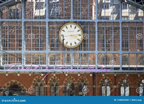 Clock At St Pancras Station The Main Rail Terminal Editorial Image | CartoonDealer.com #134842400