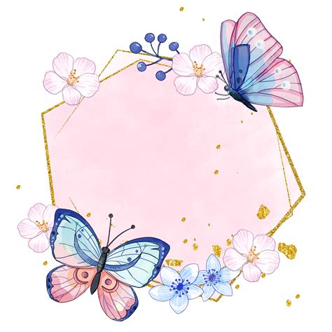 Pink Butterfly Border Png