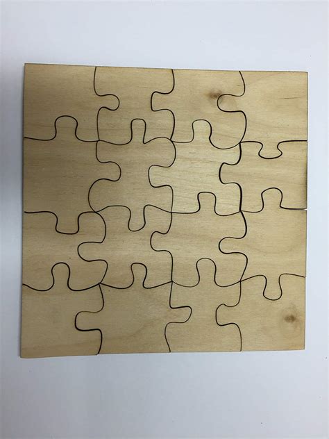 Derwent Laser Crafts 16 Piece Blank Wooden Jigsaw Puzzle – 3 sizes to choose from – ready to ...