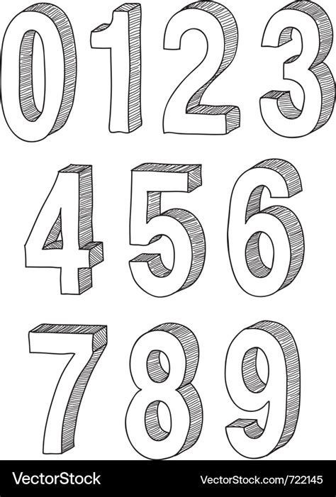 Numbers sketch Royalty Free Vector Image - VectorStock