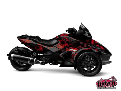 Can Am Spyder RS Roadster Aero Graphic Kit Black - Kutvek Kit Graphik