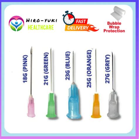 DISPOSABLE NEEDLE Jarum Picagari Needle Syringe 18G / 21G / 23G / 24G / 25G / 27G (1pcs) | Lazada