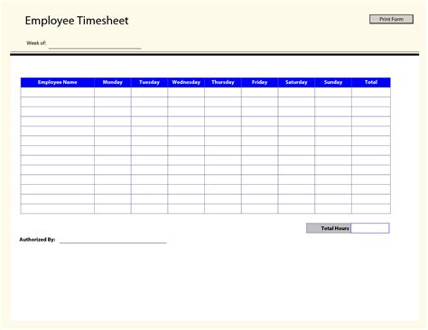 Google Sheet Time Card Template