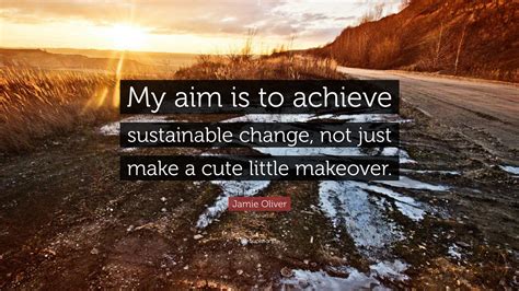 Jamie Oliver Quote: “My aim is to achieve sustainable change, not just make a cute little makeover.”