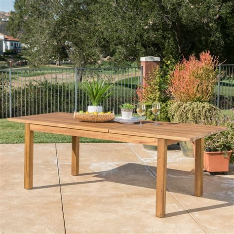 Christopher Knight Home Wilson Outdoor Rectangle Expandable Acacia Wood Dining Table by ...