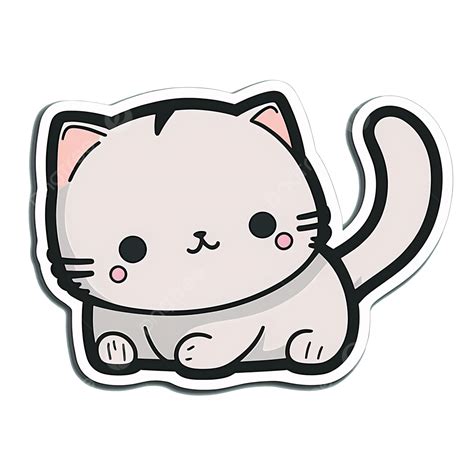 Cute Cat Sticker Cartoon Kitten Kitty, Cat Clipart, Cute Clipart, Cartoon Clipart PNG ...