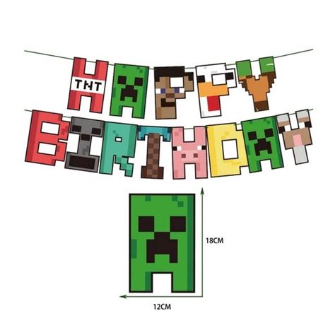 Minecraft Letter Banner- Minecraft Party Supplies - My Party Box