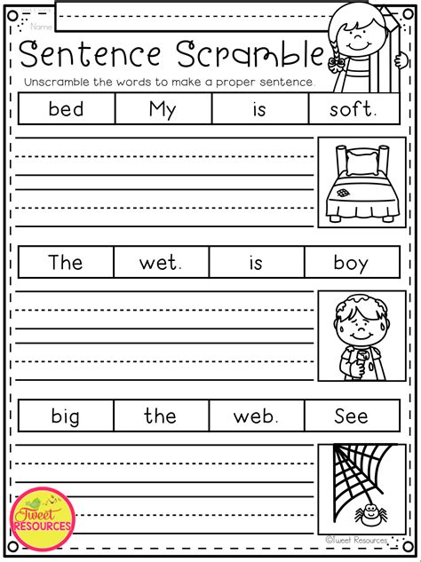 Phonics Sentence Scrambles for K-2 now with Google™ and Seesaw™ | Writing sentences worksheets ...