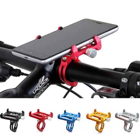 4 colors Aluminum Bicycle Phone Holder For 3.5 6.2 inch Smartphone Adjustable Universal Support ...