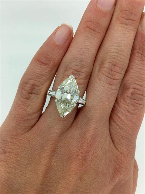 7.10 Carat Antique Marquise Cut Diamond Engagement Ring at 1stDibs | 2 ct marquise diamond, 10 ...