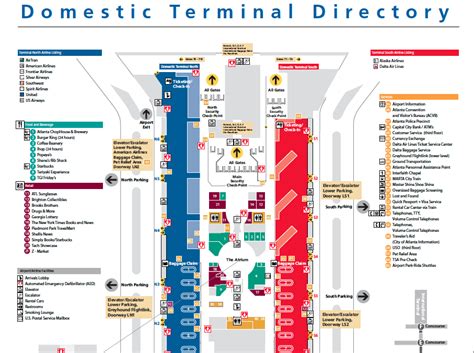 Map of Domestic Terminal at ATL Airport