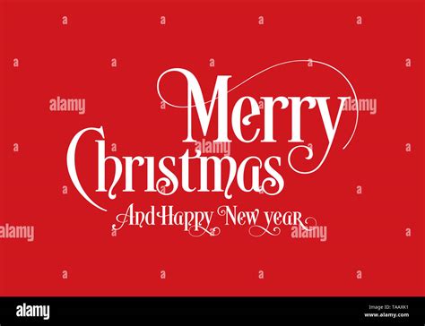 Happy Christmas Lettering Calligraphy Text Art Design With Red Background. Merry Christmas Text ...