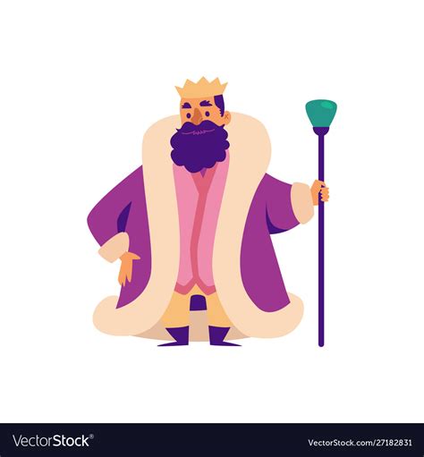 Middle ages king fairy tale character in crown Vector Image