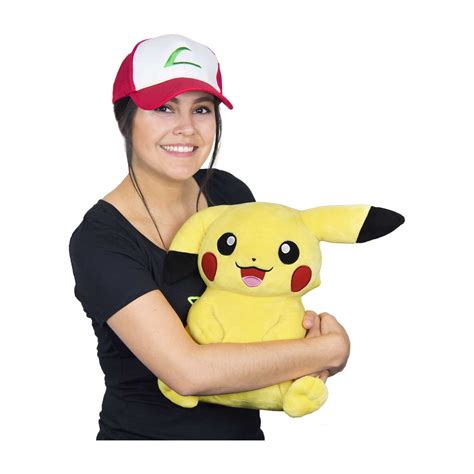 Pikachu Images: Pokemon Pikachu With Ashs Hat Large Plush