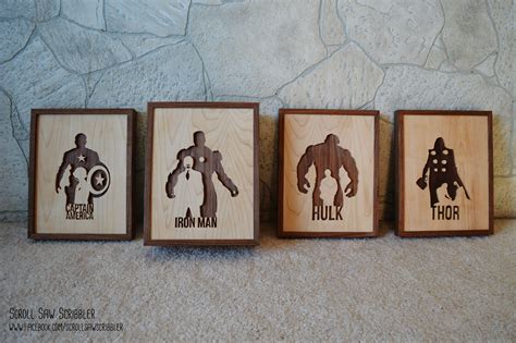 The four Main Avengers from the movie | Scroll saw, Laser engraved ideas, Scroll saw patterns free