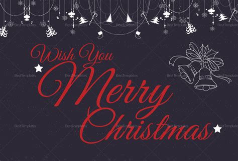 Wishing Merry Christmas Postcard Template in Adobe Photoshop