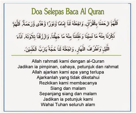 Doa Selepas Baca Al Quran Rumi Doa Selepas Tahiyyat Akhir Tasyahud - Riset