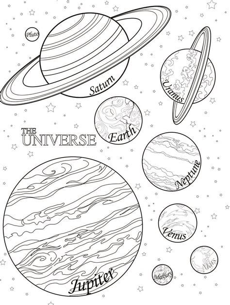 Planet Coloring Pages With The 9 Planets | Solar system coloring pages, Planet coloring pages ...