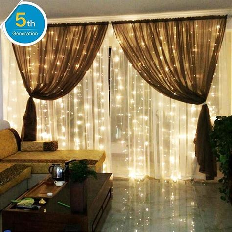 AMARS Safe Voltage Bedroom String LED Curtain Lights Waterfall Window Lights Outdoor Indoor LED ...