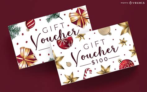 Christmas Gift Voucher Editable Template Vector Download