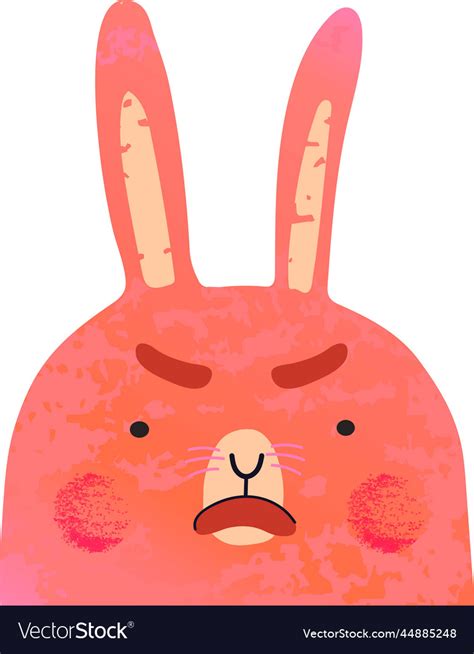 Angry bunny colorful Royalty Free Vector Image