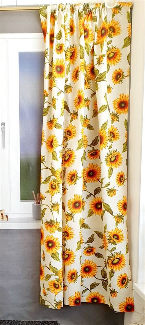 Sunflower curtains panels Kitchen curtains Bedroom curtains | Etsy