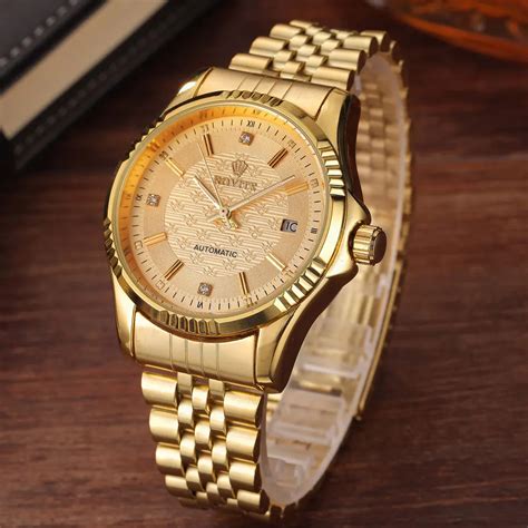 Aliexpress.com : Buy Luxury Gold Fashion Mens Watches Casual Crystal Dial Date Automatic ...