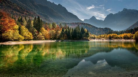 Calm Body Of Water Surrounded With Trees And Mountains During Daytime 4K HD Nature Wallpapers ...