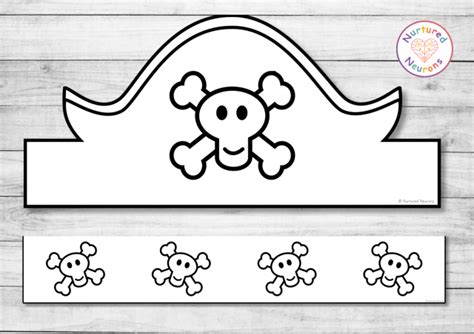 Printable Pirate Hat / Headband Templates (Super Simple DIY Craft) - Nurtured Neurons