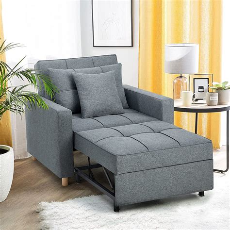 Buy YODOLLA 3-in-1 Futon Sofa Bed Chair,Convertible Sofa Sleeper-Dark Gray Online at Lowest ...