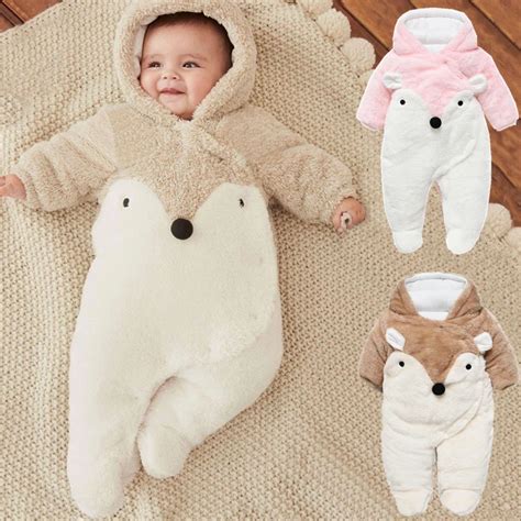 Newborn Baby Boy Clothes Winter Unisex outerwear Girls Thick cotton Warn Jumpsuit Children ...