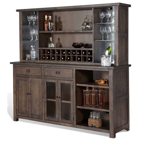 Sunny Designs Homestead Rustic Back Bar with Wine Bottle Storage | Conlin's Furniture | Bar Cabinets