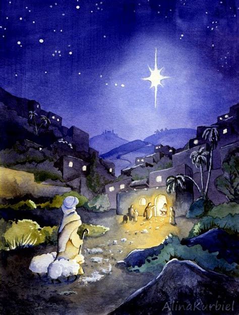 Bethlehem by Alina-Kurbiel on DeviantArt | Christmas watercolor, Christmas art, Nativity painting