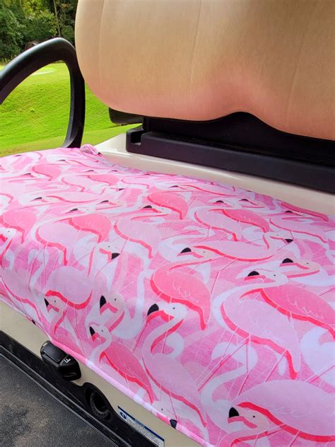 Golf Cart Seat Cover Pink Flamingos Fleece Golf Cart Seat Blanket With or Without Terry Cloth ...