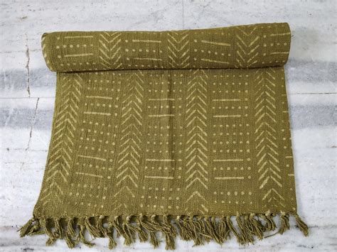 Olive Green Throw Blanket for Sofas Beach Throws Boho Cotton Fringed Bed Runner Cozy Wrap ...