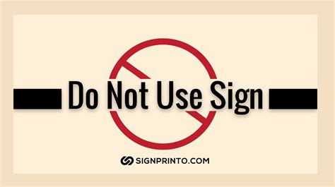 Do Not Use Sign [FREE Printable PDF]