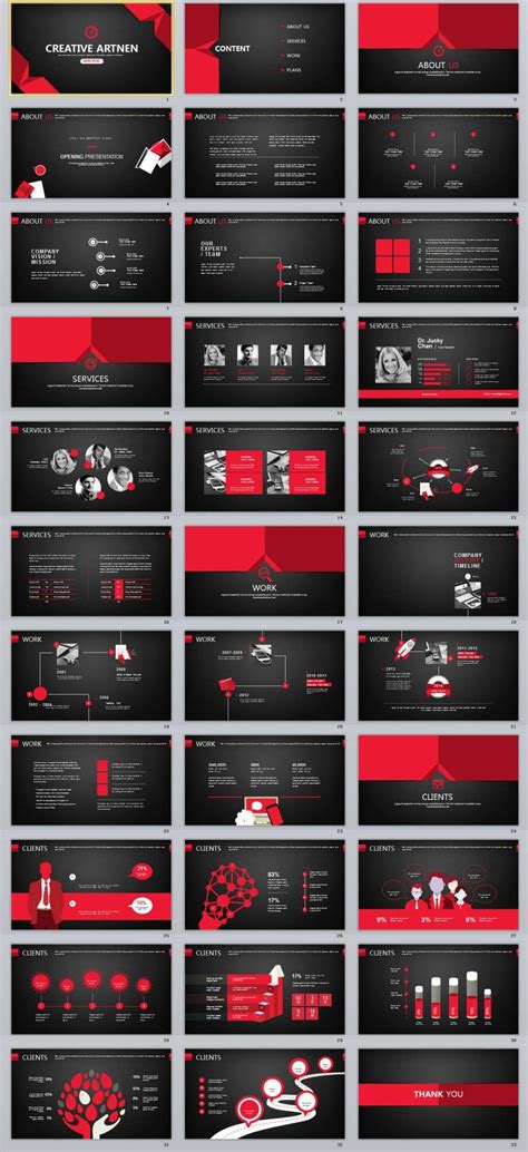 33+ Red Black Creative PowerPoint Template | Business powerpoint templates, Creative powerpoint ...