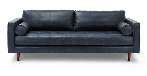 Navy Blue Leather Sofa Sleeper | Cabinets Matttroy