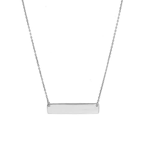 White Gold Engraveable Bar Necklace | Edwards & Davies Jewellery