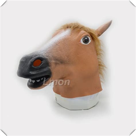 Halloween Party Cosplay Funny Animal Full Head Mask Rubber Horse Mask COS Horse head Christamas ...