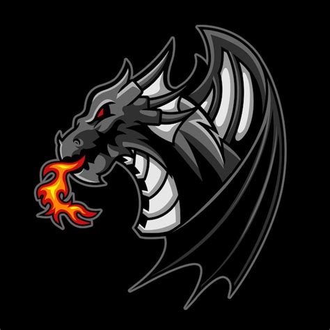 Premium Vector | Black Dragon esport gaming logo Premium