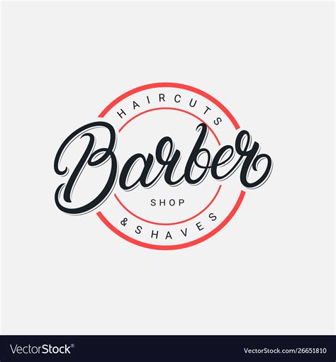 Barber shop lettering logo Royalty Free Vector Image