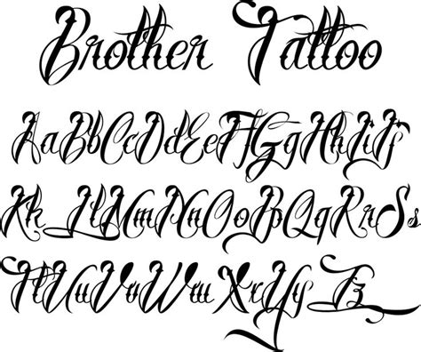 Brother Tattoo Font by Måns Grebäck : Font Bros | Lettering styles alphabet, Tattoo fonts ...