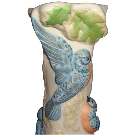 Cybis Bisque Porcelain Vase With Birds And Leaves All Around from barkusfarm on Ruby Lane