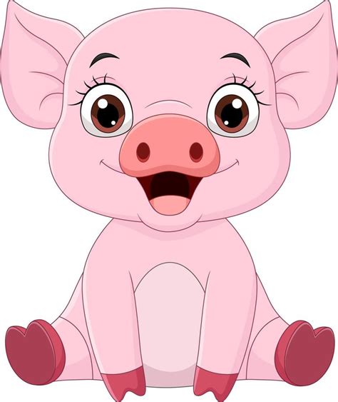 Cute baby pig cartoon sitting 5158024 Vector Art at Vecteezy