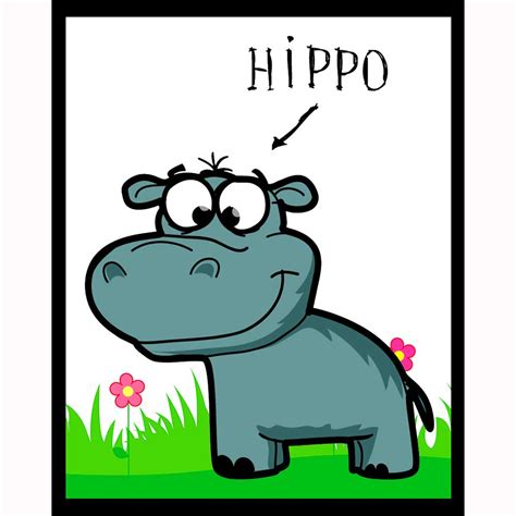 Kid Cartoon - Hippo - Night Light Designs