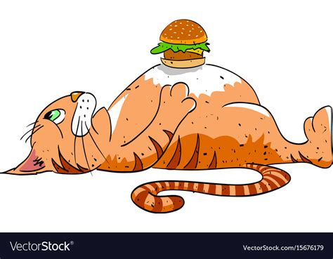 Cartoon image of fat cat Royalty Free Vector Image