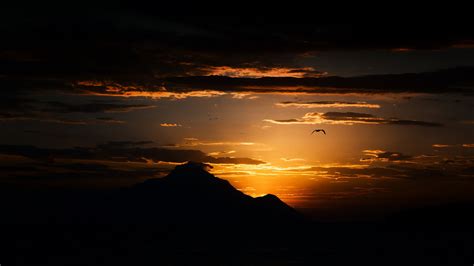 Silhouette of mountain, landscape, mountains, sunset HD wallpaper | Wallpaper Flare