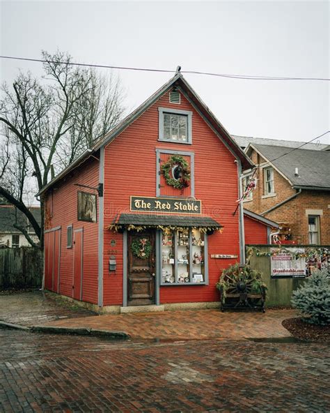 The Red Stable in German Village, Columbus, Ohio Editorial Photography - Image of cobblestone ...