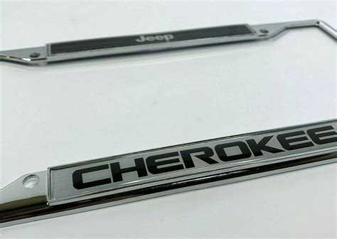 Jeep Cherokee License Plate Frame - Chrome w/ Black